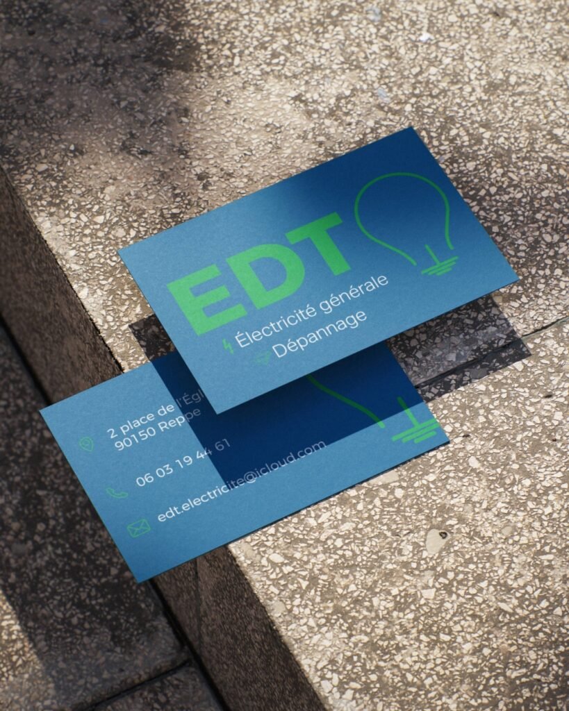 Cartes de visite EDT client Belfort electricien